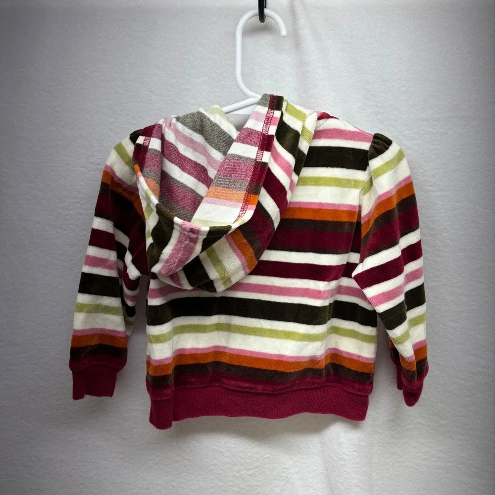 Gymboree Baby Toddler‎ Girls Velour Striped Zip Hoodie Jacket 18-24 Months